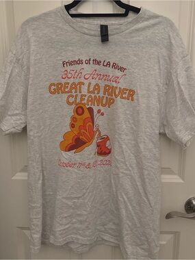 Gildan Light Gray Tee with Red & Orange Event Print
